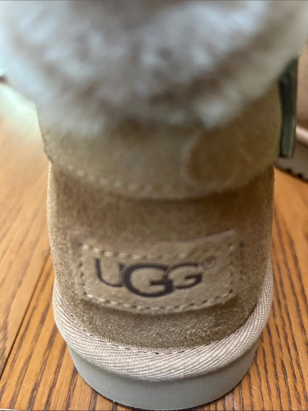 UGG Tan Suede Shearling Cuff Short Boots